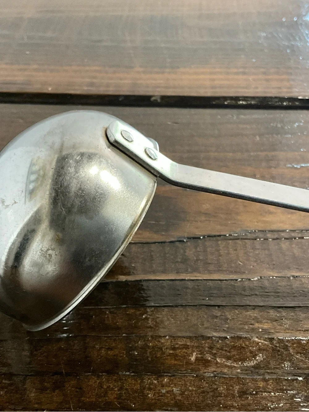 Vintage EKCO Forge Stainless Steel Ladle with Turquoise Blue Handle MCM